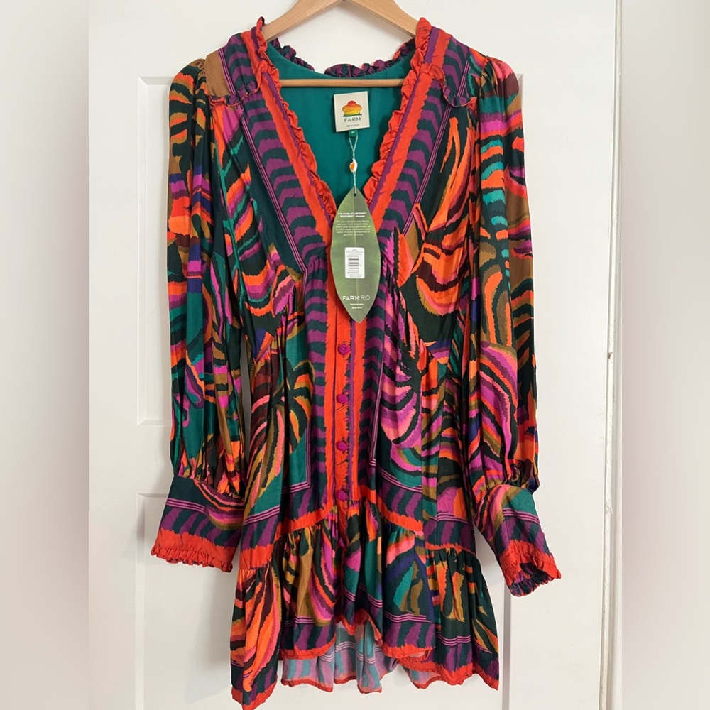 FARM RIO multi-colored mini dress